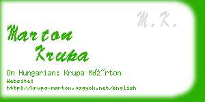 marton krupa business card